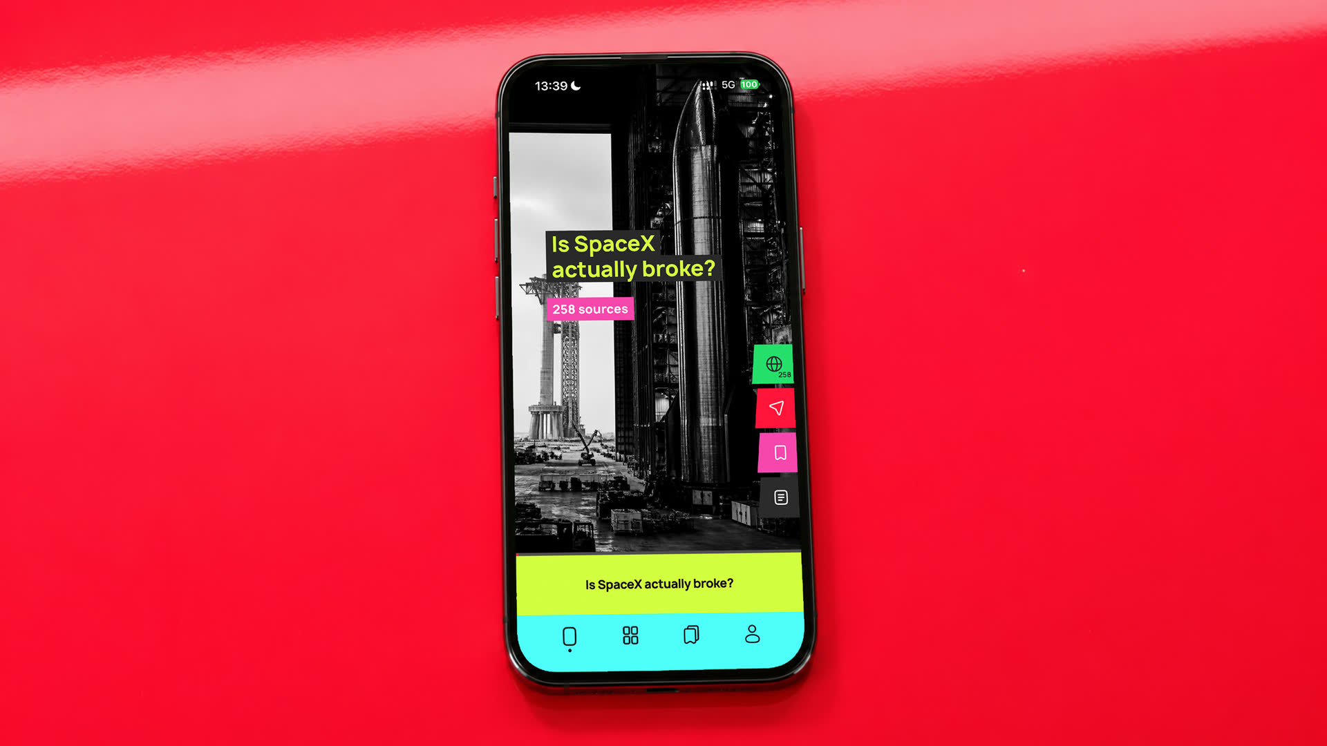 Speedrun on a phone, on the product's red